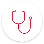 Red stethoscope icon